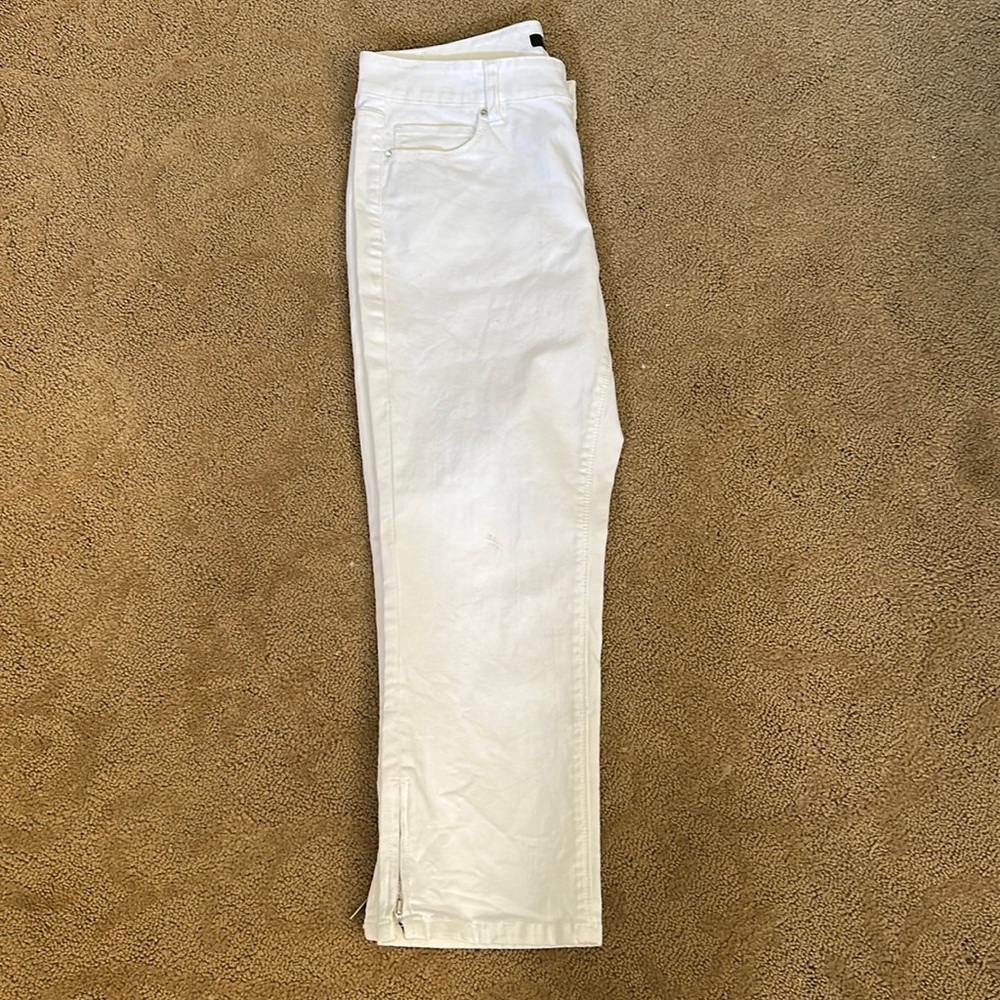 WHBM blanc white slim crop jeans size 8